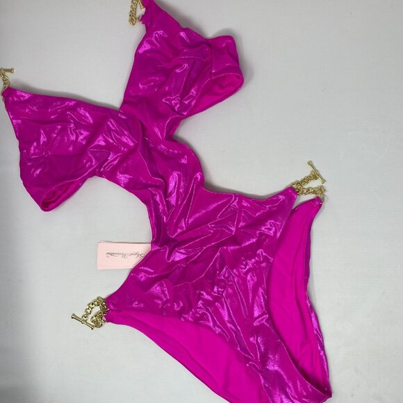 Agent Provocateur Antronella Pink Gold Swimsuit NWT $285 - Picture 4 of 9